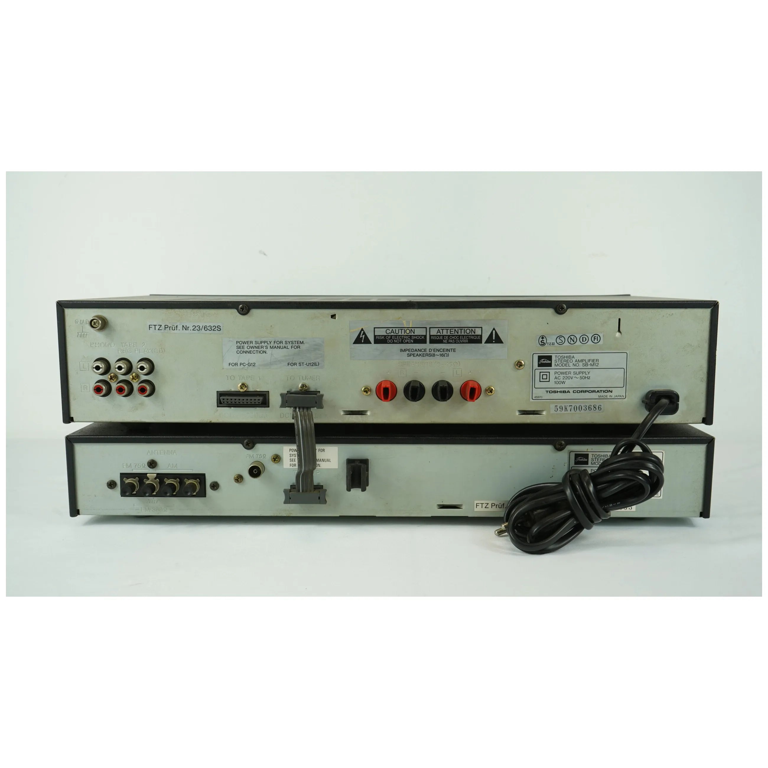 Ampli Toshiba SB-M12 et tuner Toshiba ST-U12L