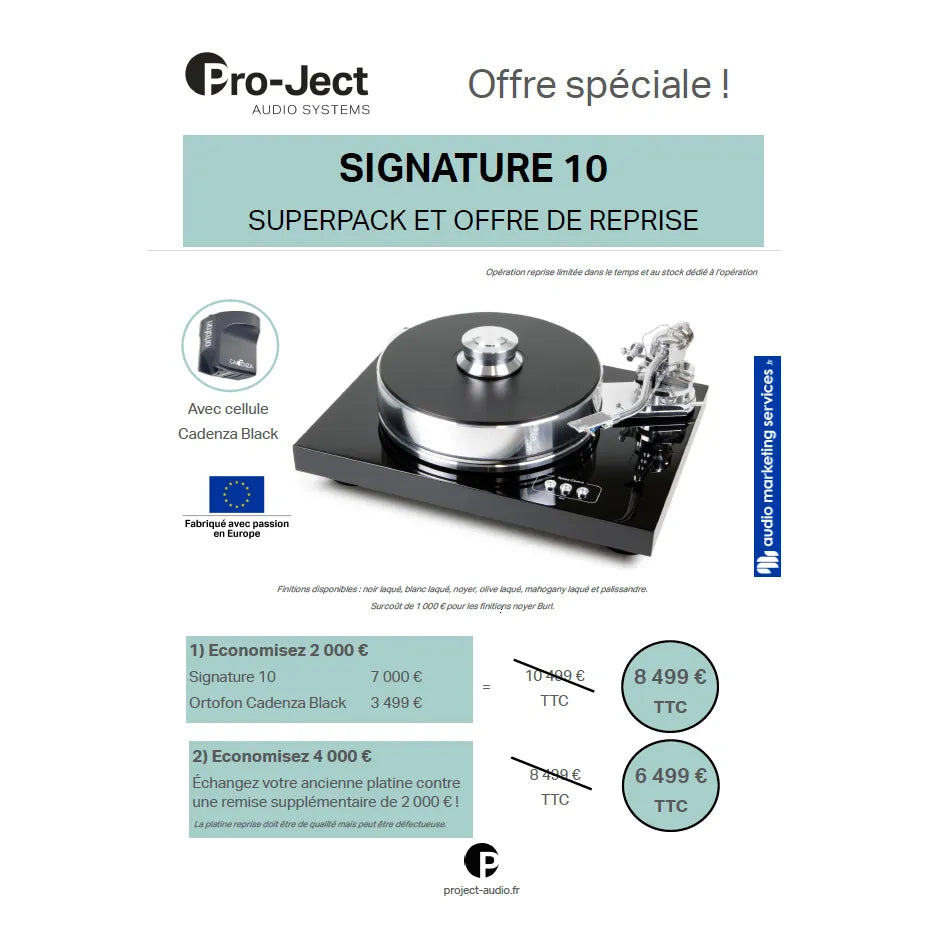 Platine Vinyle Pro-Ject Signature 10 SuperPack avec Cellule Ortofon Cadenza Black