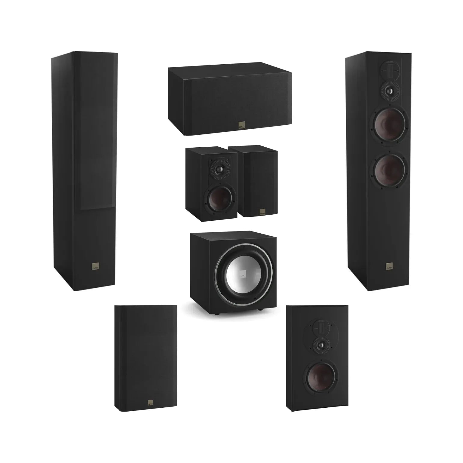 Pack d’enceintes 7.1 Dali Opticon MK2 + Sub E-9 F